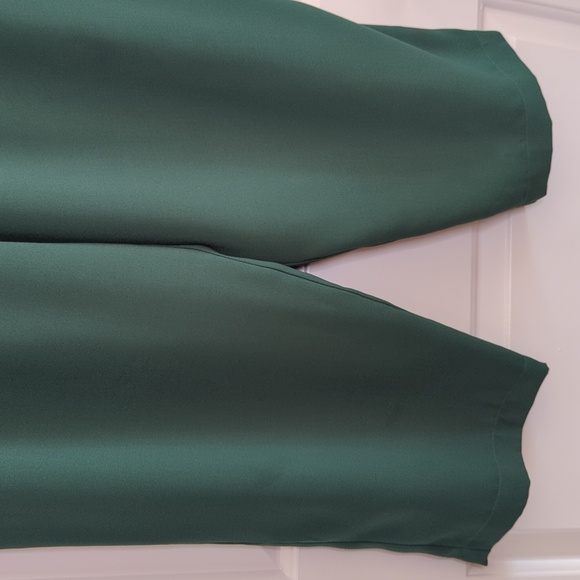Martino Midali Toujours Crepe Trousers Stretch Waist Pockets Green L - Picture 4 of 10